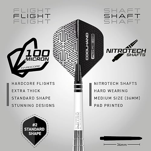 Miniatura 3 de RED DRAGON Luke Humphries TX Series - Juego de dardos de tungsteno premium con vuelos y tallos