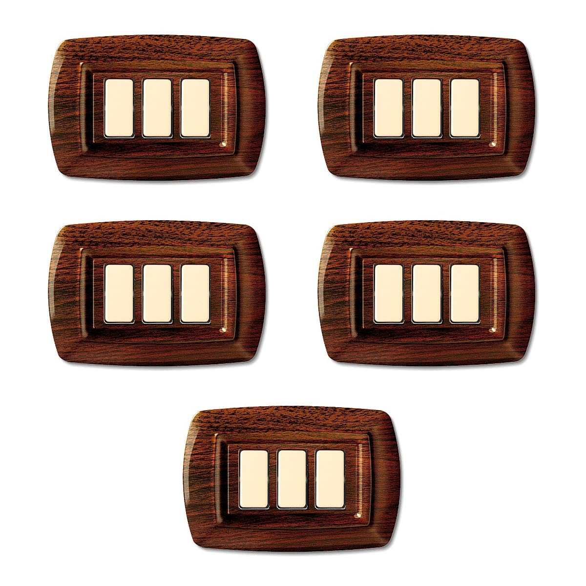 Plaque de finition 3 modules bois foncé pour votre salon