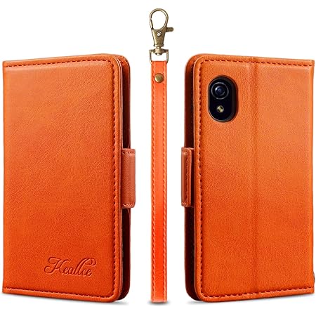 Rakuten Mini ケース 手帳型 楽天ミニ カードケース サイドマグネット スタンド機能 Rakuten Mini case スマホケース 財布型 カバー オレンジ