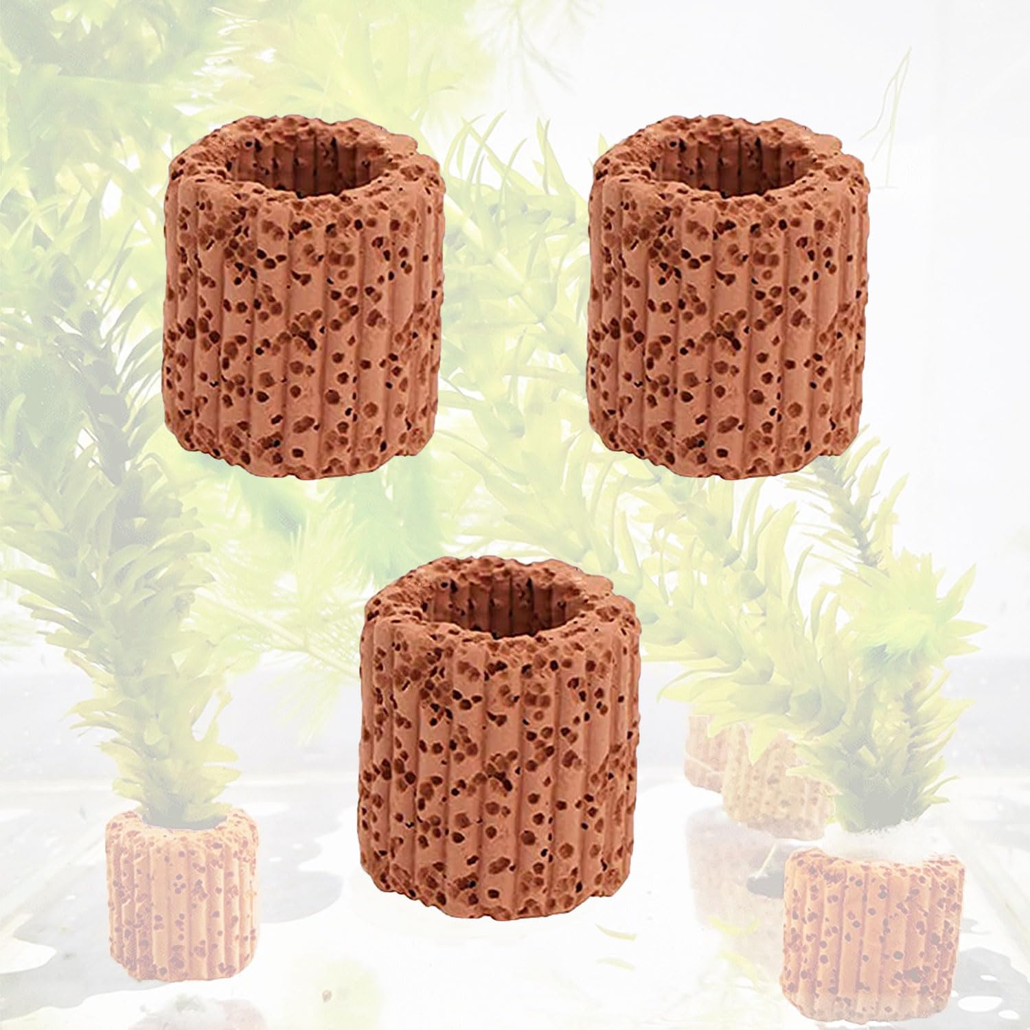 50 Anelli In Ceramica Per Piante Acquario - 2.2x2x0.6cm, Fissaggio Piante Acquatiche Senza Terreno