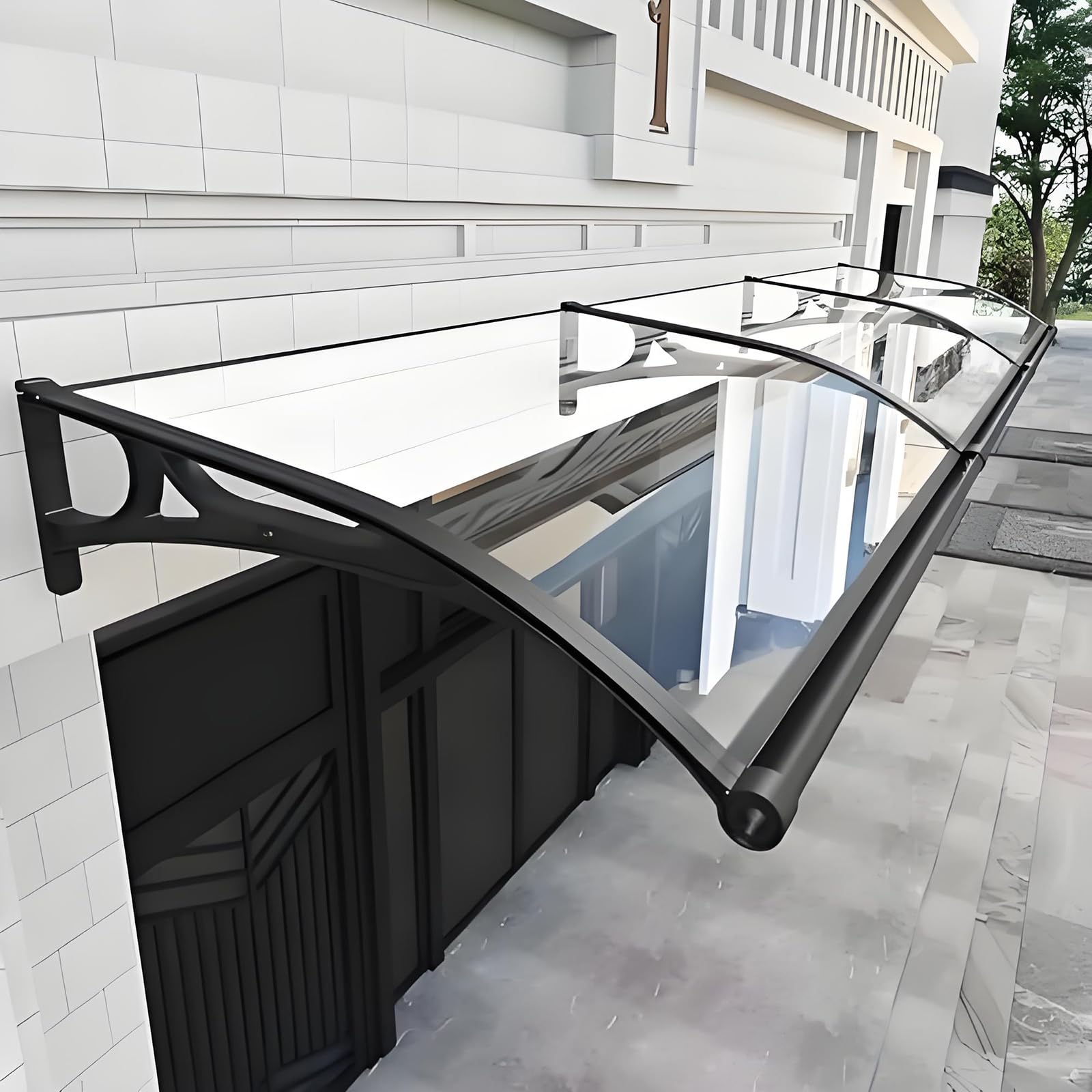 Auvent de porte d'entrée design pour une entrée élégante et abritée