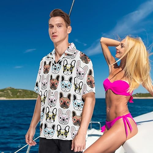 Miniatura 4 de visesunny Camisas hawaianas de verano para hombre, estilo casual, con botones, manga corta, pantalones cortos, playa, tropical, hawaiano, trajes