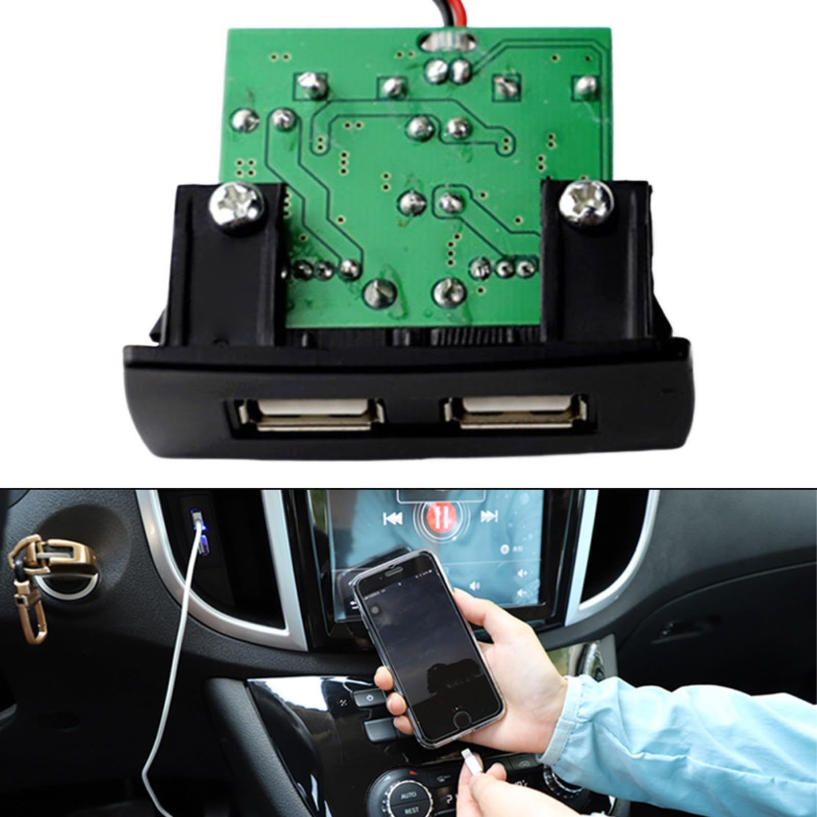 Puerto de carga USB interfaz de cargador de coche compatible con Mercedes Benz Vito 2016-2020, adaptador de carga rápida de 2.4 A para reemplazo de consola central, negro