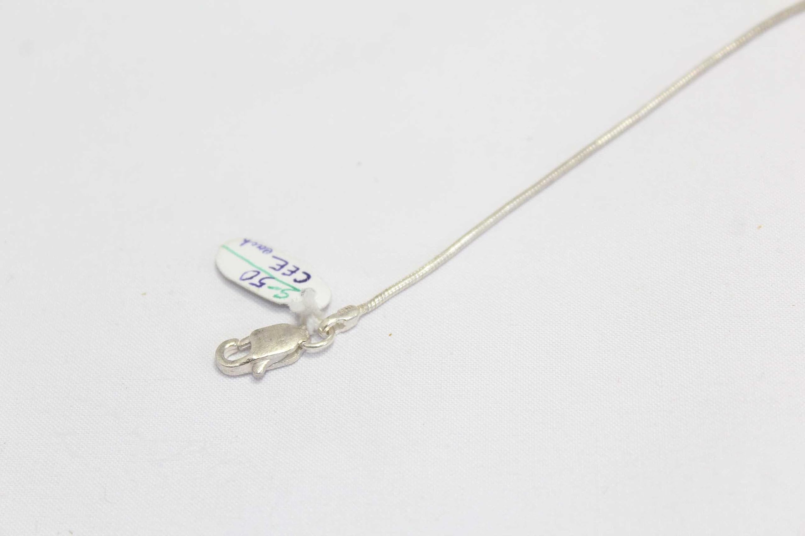PH - Tobillera de plata de ley 925 con cadena de serpiente, regalo para mujer de la India D107, Gema