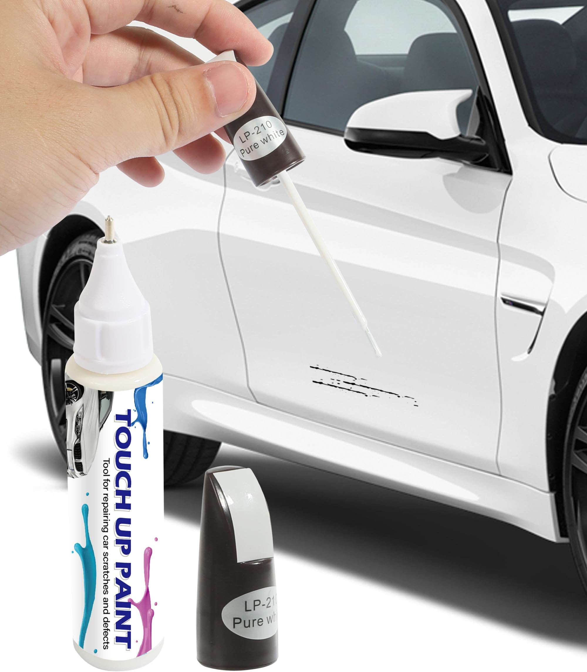 AOCISKA Car Scratch Remover for Deep Scratches,Car Scratch Remover,Automotive Scratch Repair,Car Accessories Car Paint,Two-In-One Automotive Car Touch Up Scratch Remover Pen for Car Scratches (White)