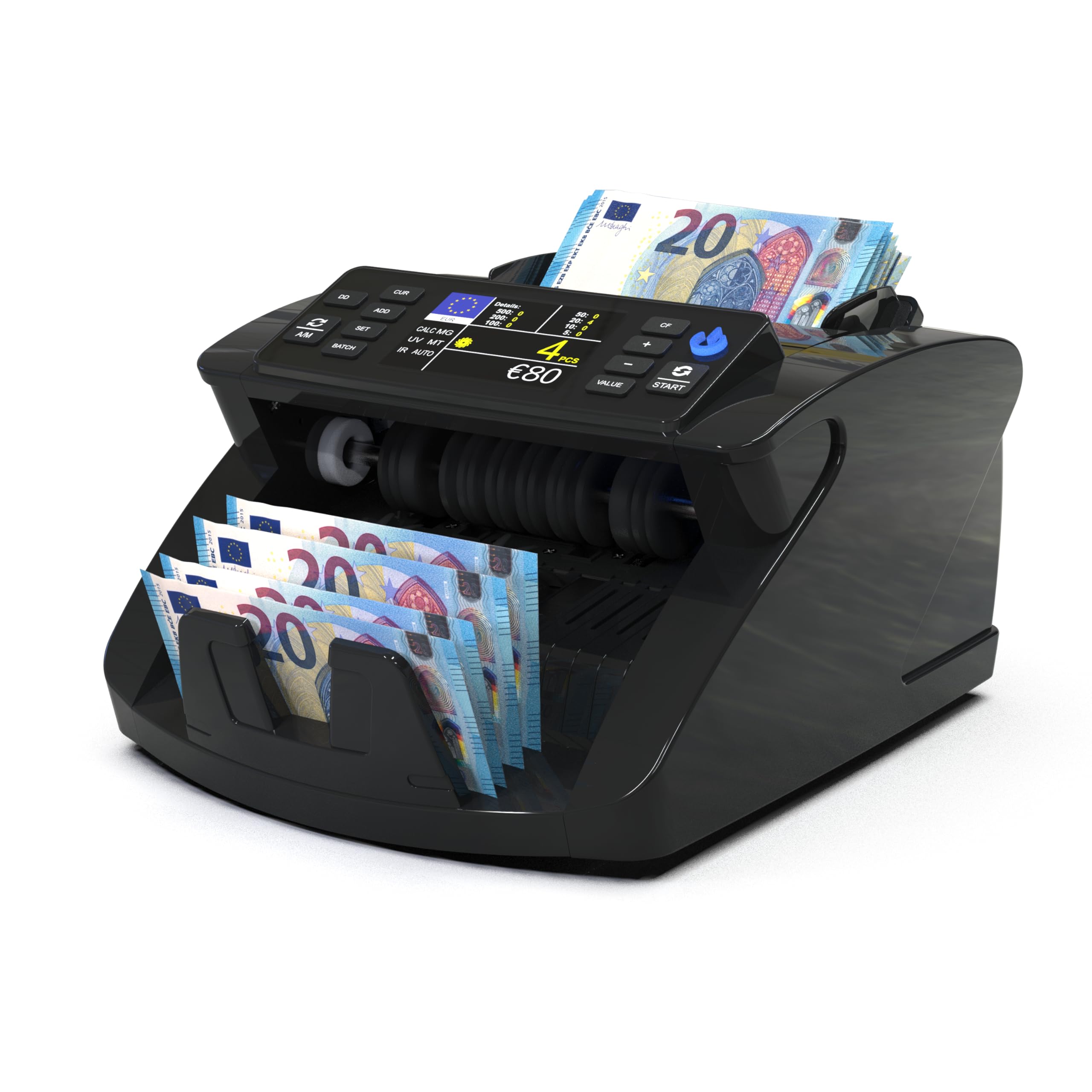 Detectalia V10 Contadora de Billetes UV/MG/IR/MT/DD 1000 Bill/min Pantalla TFT 3.5"