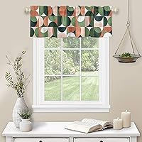 Vista 112 de Cenefa de cocina para ventanas, Día de la Independencia, pentagrama, textura de arpillera a cuadros, semitransparente, con bolsillo para barra