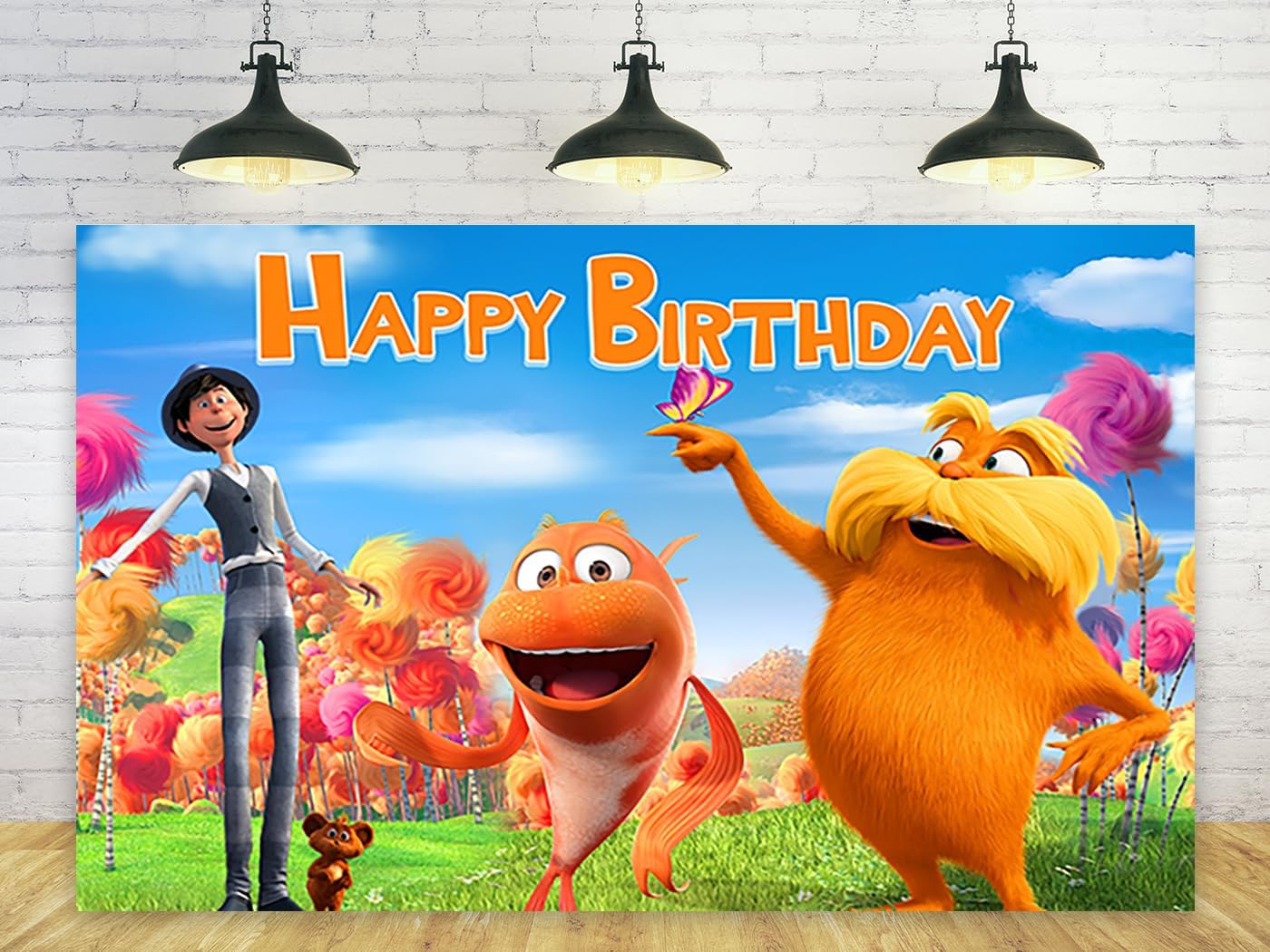 Amazon.com : The Lorax Backdrop for Party Supplies Dr Seuss Birthday ...
