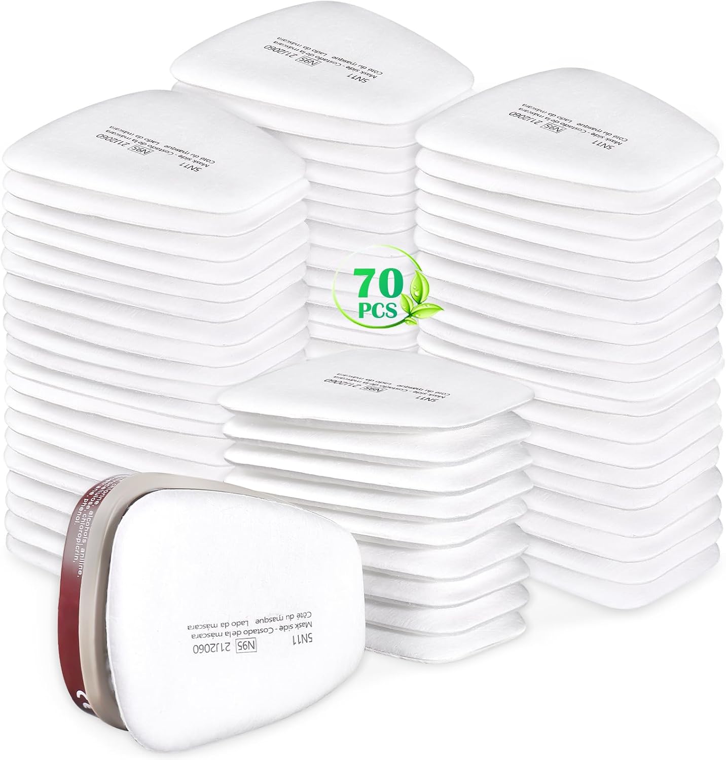 (70PCS)5N11 Respirator Filter Particulate Cotton,Replacement Dust Paint Filter for