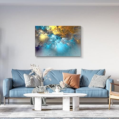 Miniatura 243 de Lienzo artístico para pared, pinturas de arte abstracto, fantasía azul, grafiti colorido sobre fondo blanco; decoración artística moderna para sala