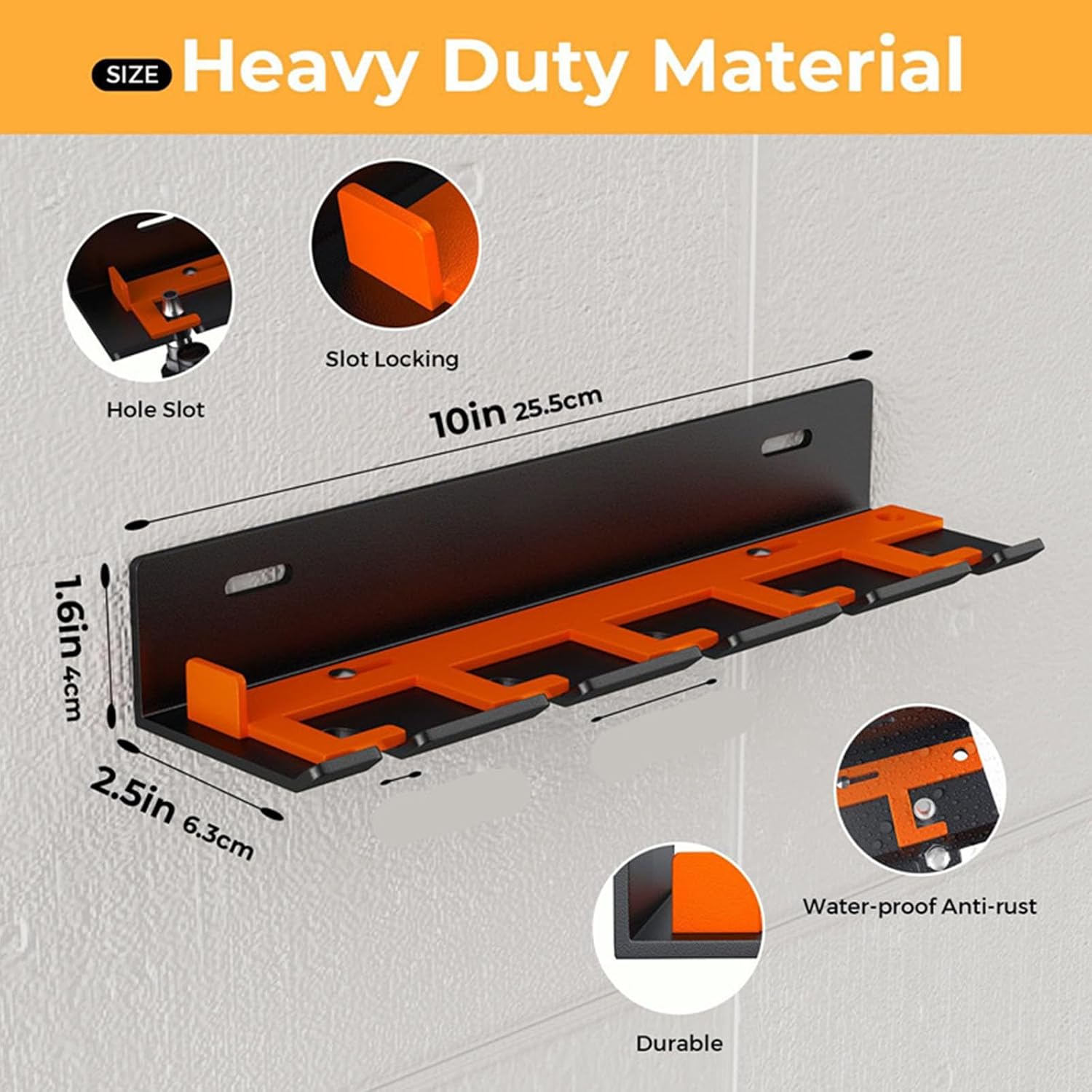 Wall Mounted Pneumatic Tool Holder Duty Sliding Security 5 Tool Slots for Workshop Home