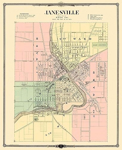 Posterazzi PDXWIJA0001SMALL Janesville Wisconsin Landowner 1878 Snyder - Póster impreso, 24 x 18, multicolor