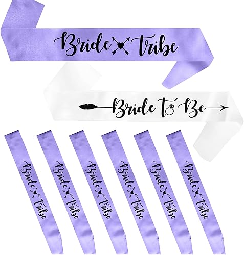 Miniatura 1 de Bride Tribe - Bandas para damas de honor, paquete de 8 bandas de satén para decoraciones de despedida de soltera, decoraciones de despedida de