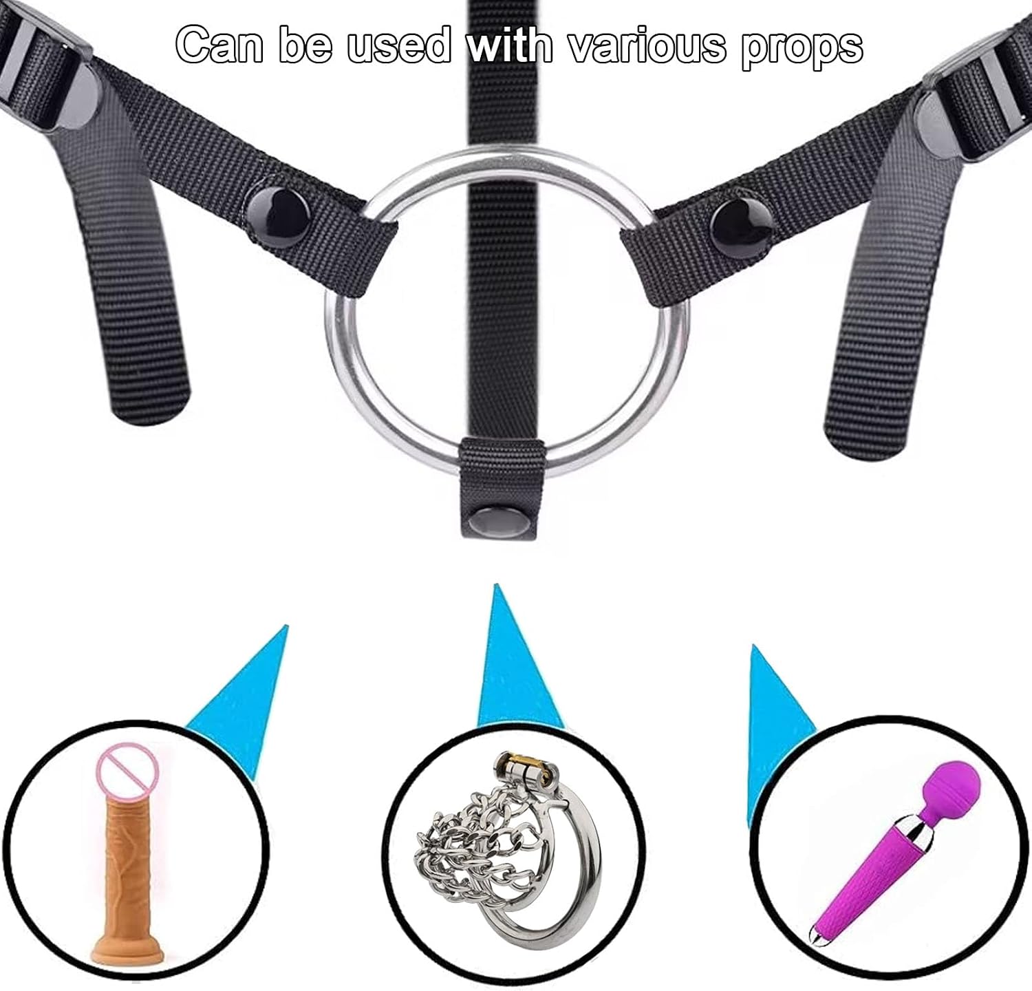 MFMYEE SM Chastity Belt, PU Chastity Pants with Penis Cock Rings, Adjustable Dildo Harness, Male Chastity Device Accessory Cock Cage Set, Chastity Cage Trainer Belt Bondage Sex Toy (S)