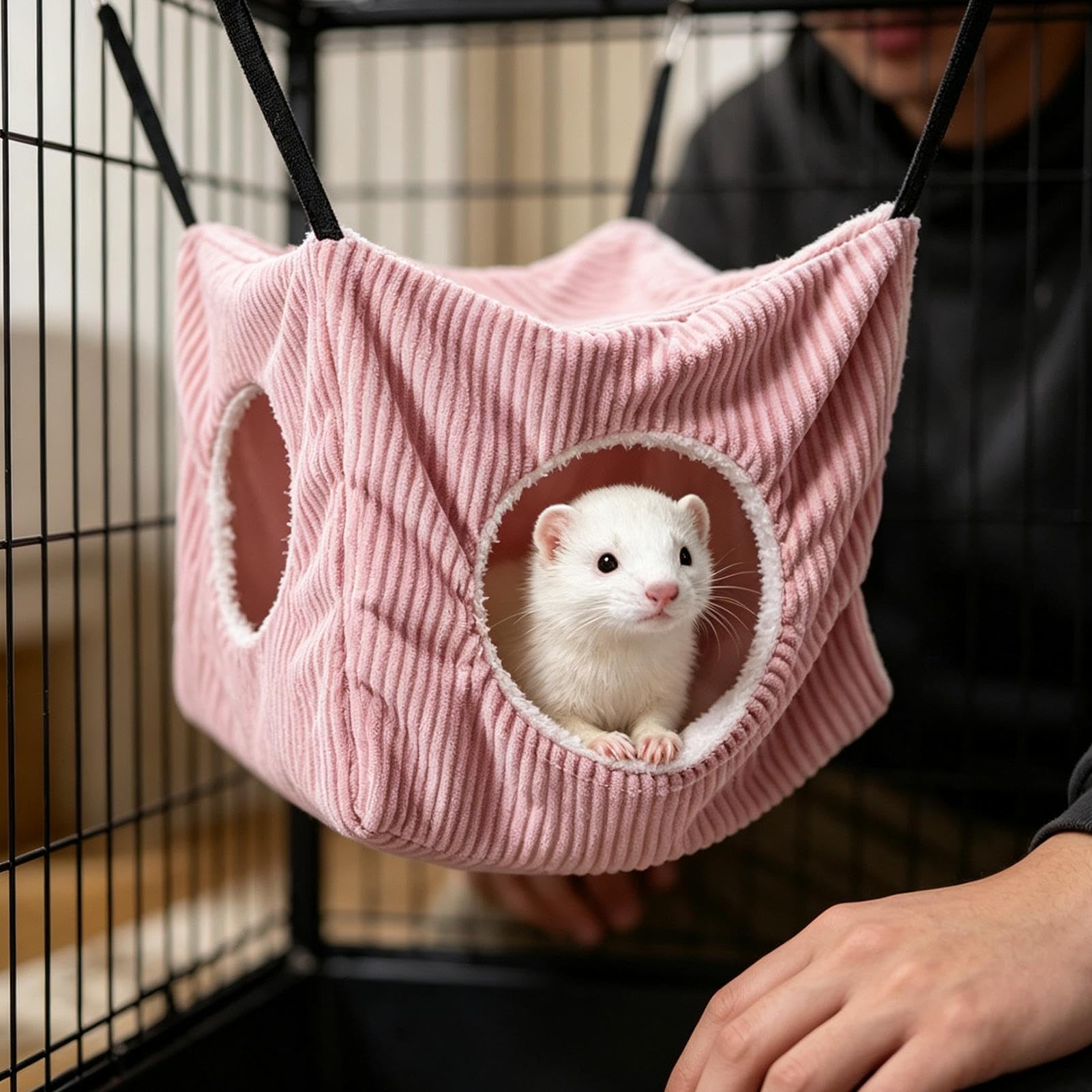 Hamster-Hängematten-Set – 4-teiliges waschbares Kleintier-Hängebett mit