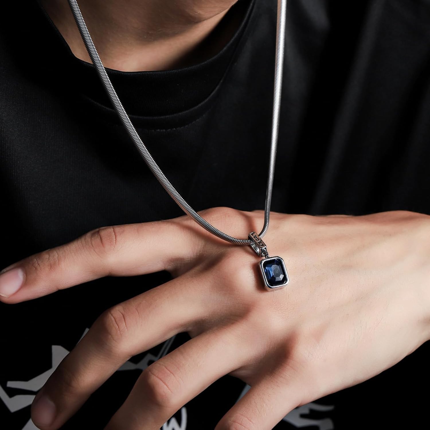 To My Man Necklace Italian for Men Silver Cross Necklace Cuban Link Chain Durable Colorfast Inspirational Birthday Gifts for Men Husband Boyfriend - Image 3