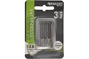 Westcott 641C CarboTitanium Fine-Point Hobby Knife Blade Cartridges 3-Pack