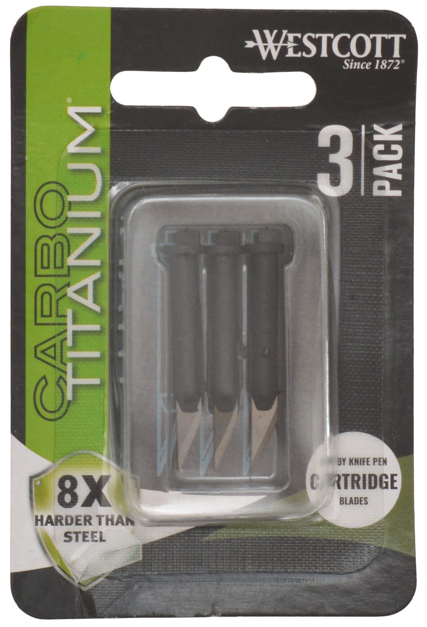 Westcott 17318 CarboTitanium Fine-Point Hobby Knife Blade Cartridges, 3 Pack
