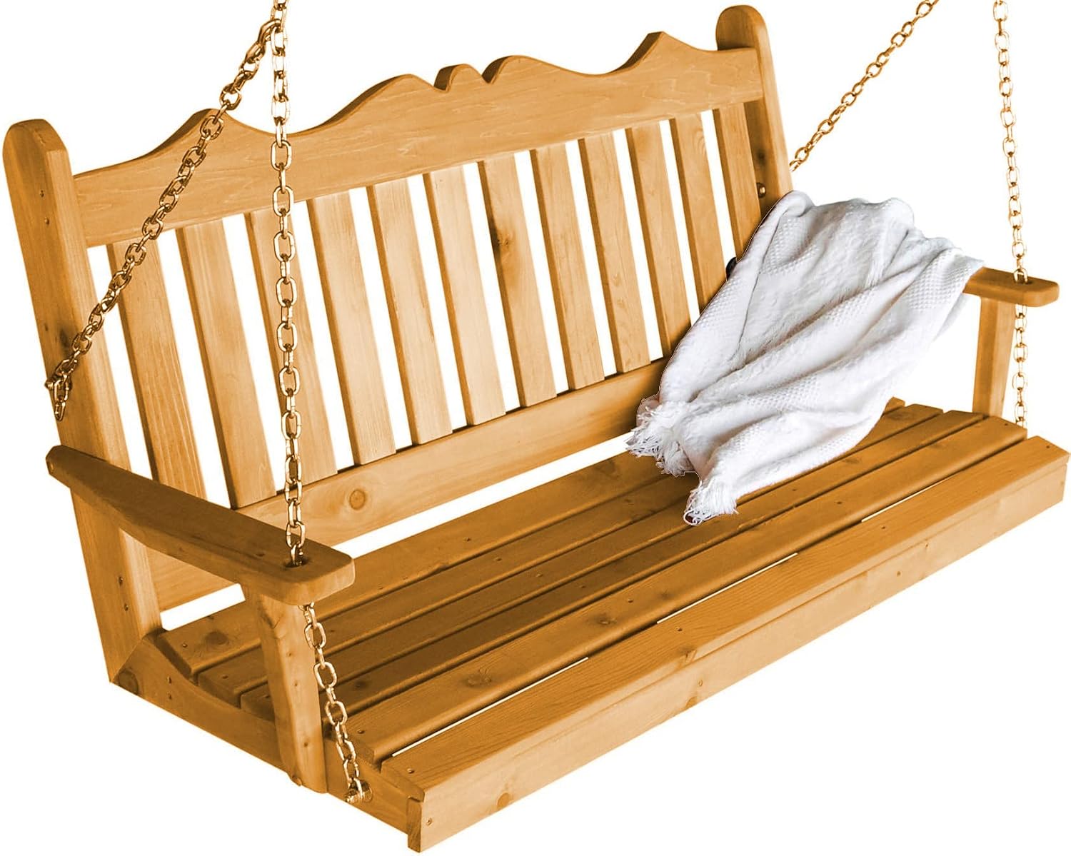 Furniture Barn USA- 4 ft Royal English Porch Swing, Cedar Stain