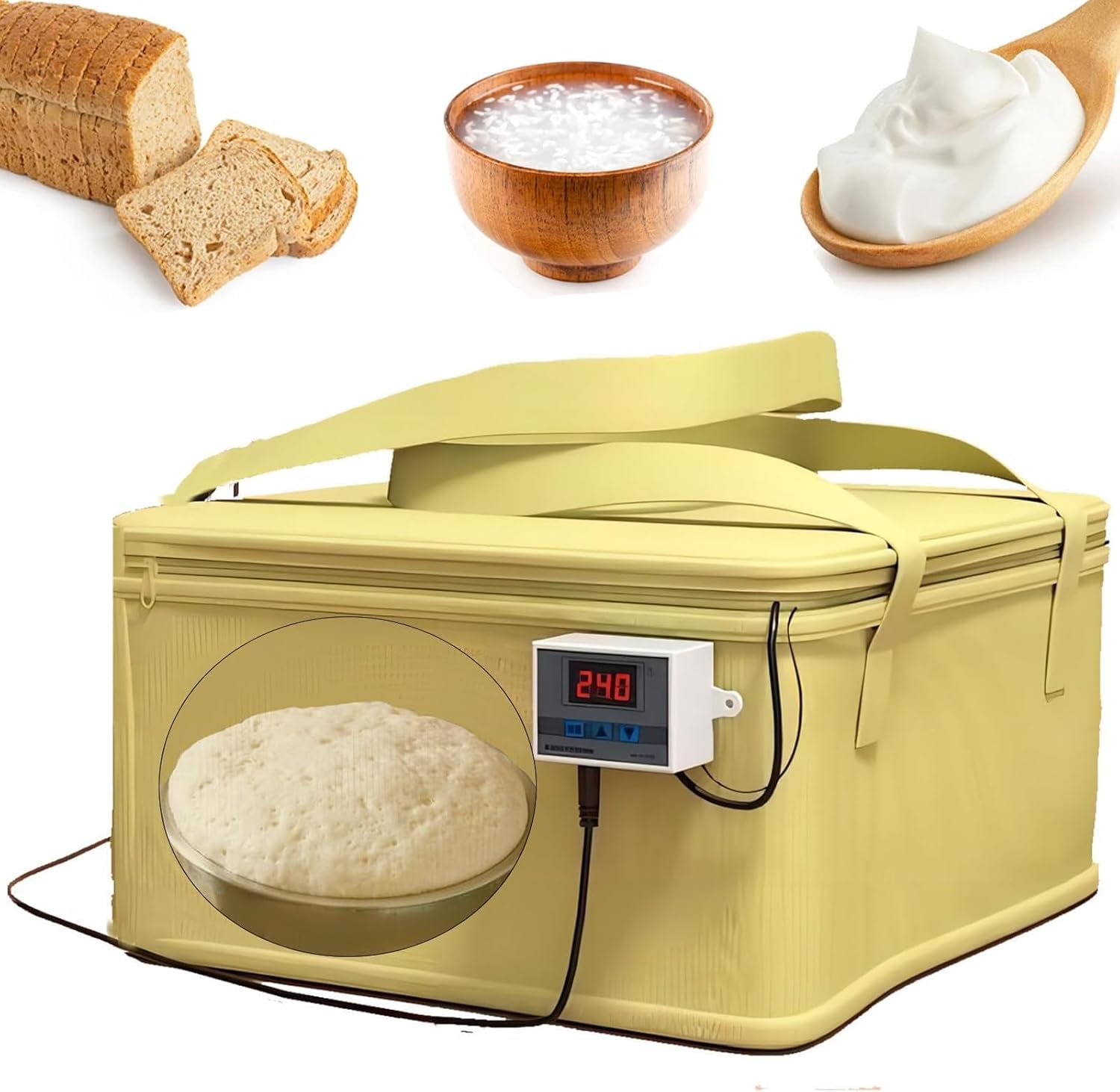Ver-satile Dough Proofer with Heater, Foldable Bread Pizza Dough Proofing Box,-50-110 ° C Temperature Control Dough Proofing for Making Bread, Yogurt, Natto and Handmade Soap