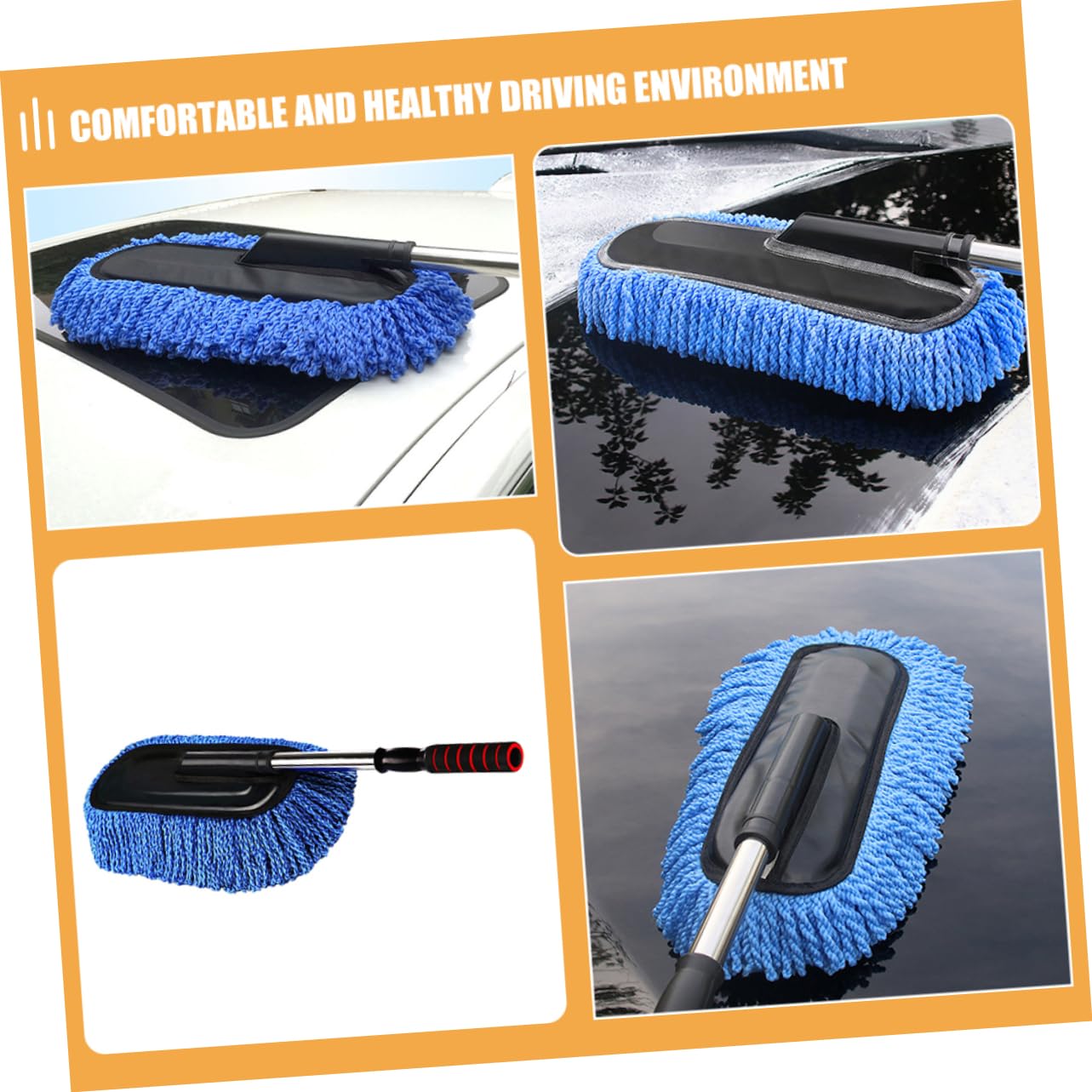 PLAFOPE 2piezas Cepillo De Limpieza para Automóvil Ajustable y Telescópico Herramienta De Lavado De Vehículos Cerdas Suaves para Interior y Exterior