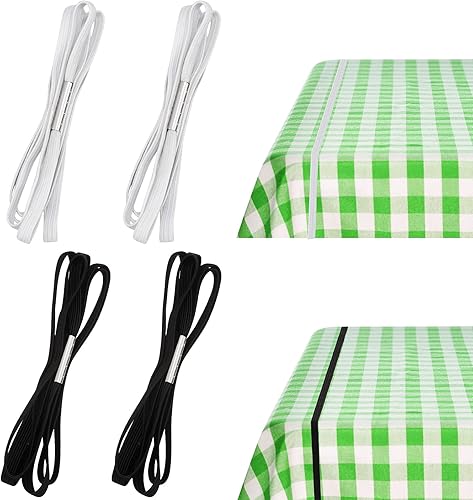 Miniatura 13 de Riakrum Correa elástica ajustable para mantel de mesa, cuerda elástica ajustable para sujetar la cubierta de mantel para picnic al aire libre