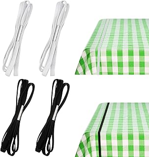 Riakrum Table Bungees Tablecloth Strap Band Tablecloth Bungee Cord to Hold Down Table Cloth for Outdoor Tables Kitchen Tables Picnic Camping Wedding Party (4 Pcs,Normal Size)