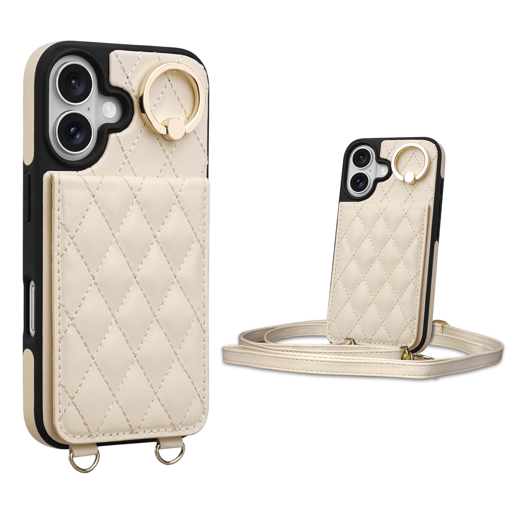 Amazon.co.jp: Shlybaay iPhone 16 用 背面 手帳型ケース ショルダー