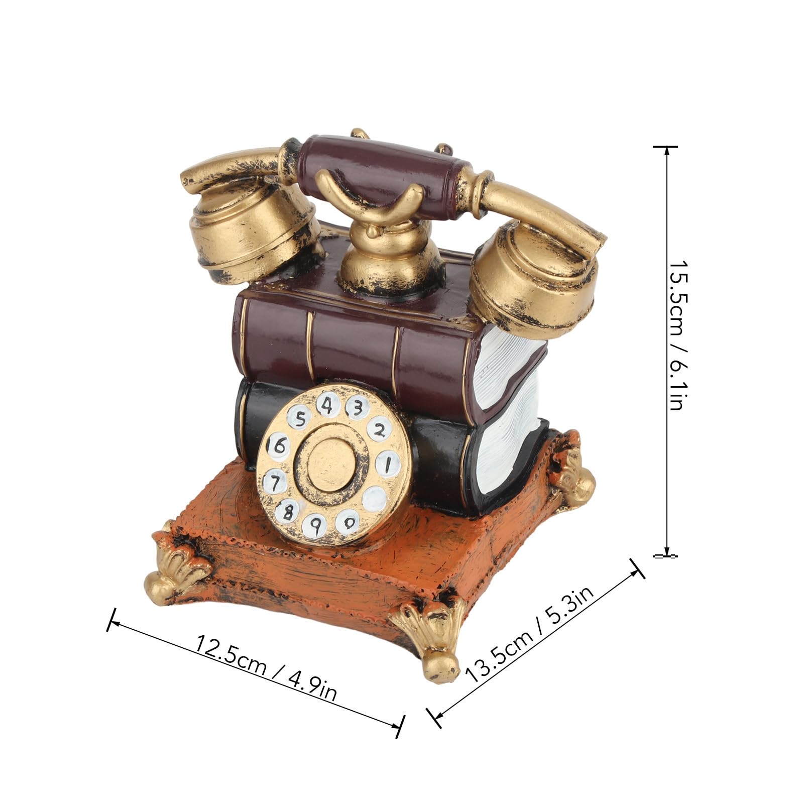 Niiyen Retro Telephones Ornament Fake Dial Pay Phone Classic Look Telephone Decor Antique Phone Props Table Decoration for Home Cafe Bar Window Decor