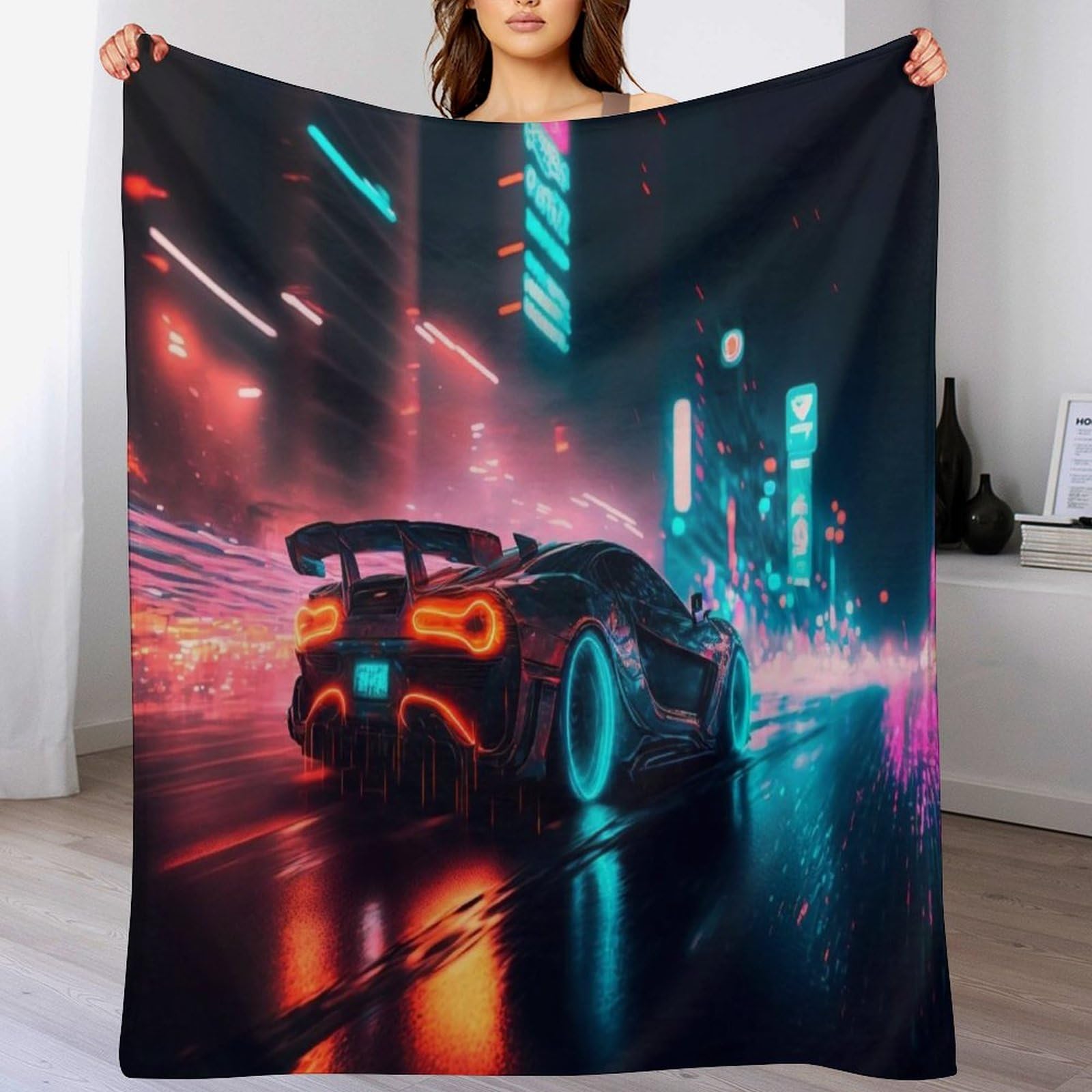 Couverture en cool voiture de sport plaid flanelle anti-froid pour canapé et lit