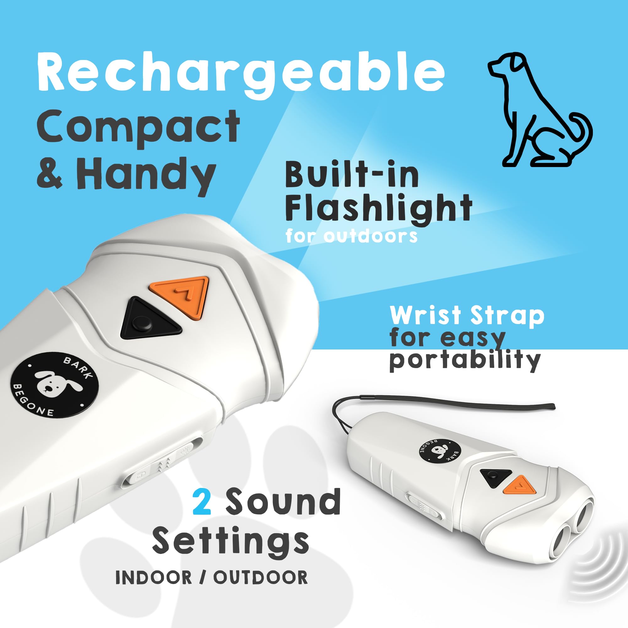 Nuevo dispositivo antiladridos recargable, entrenador ultrasónico para perros y corrector de comportamiento, alternativa de collar de ladridos sin golpes, largo alcance, herramienta eficaz