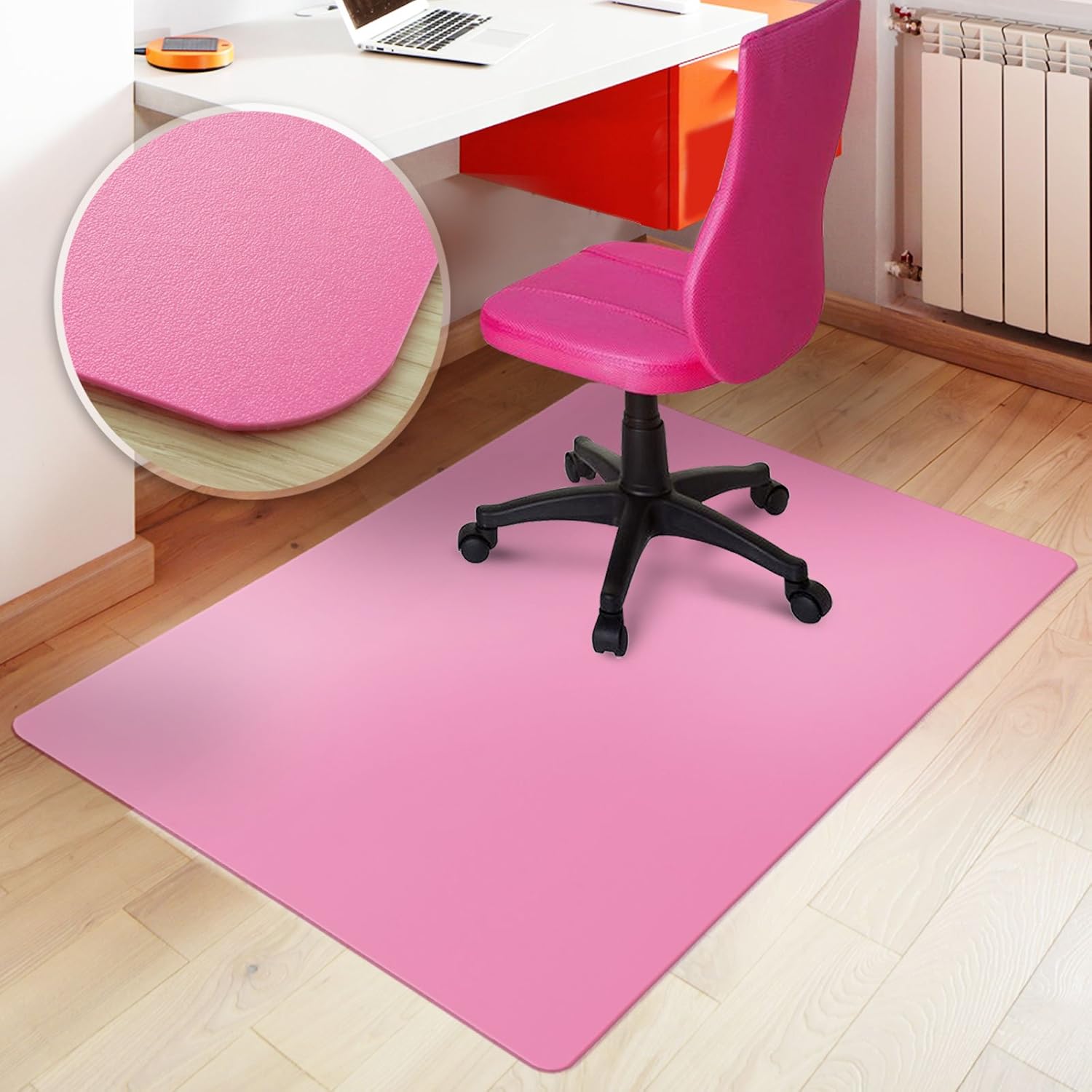 Chair Mat for Hard Floors | Polypropylene Chair Floor Protector | Colored Floor Mat for Office and Home | 100% BPA, Phthalate & Odor Free | 30"x48" | Multiple Colors | Pink