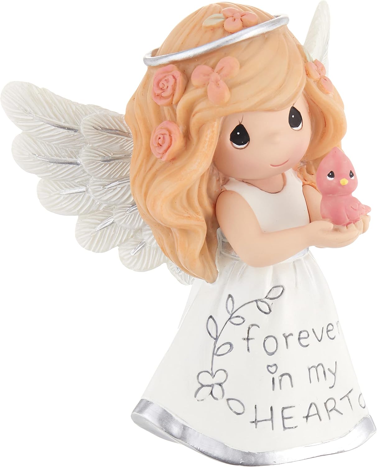 Precious Moments Inspirational Angels Forever in My Heart Resin Figurine 183428, Multicolor