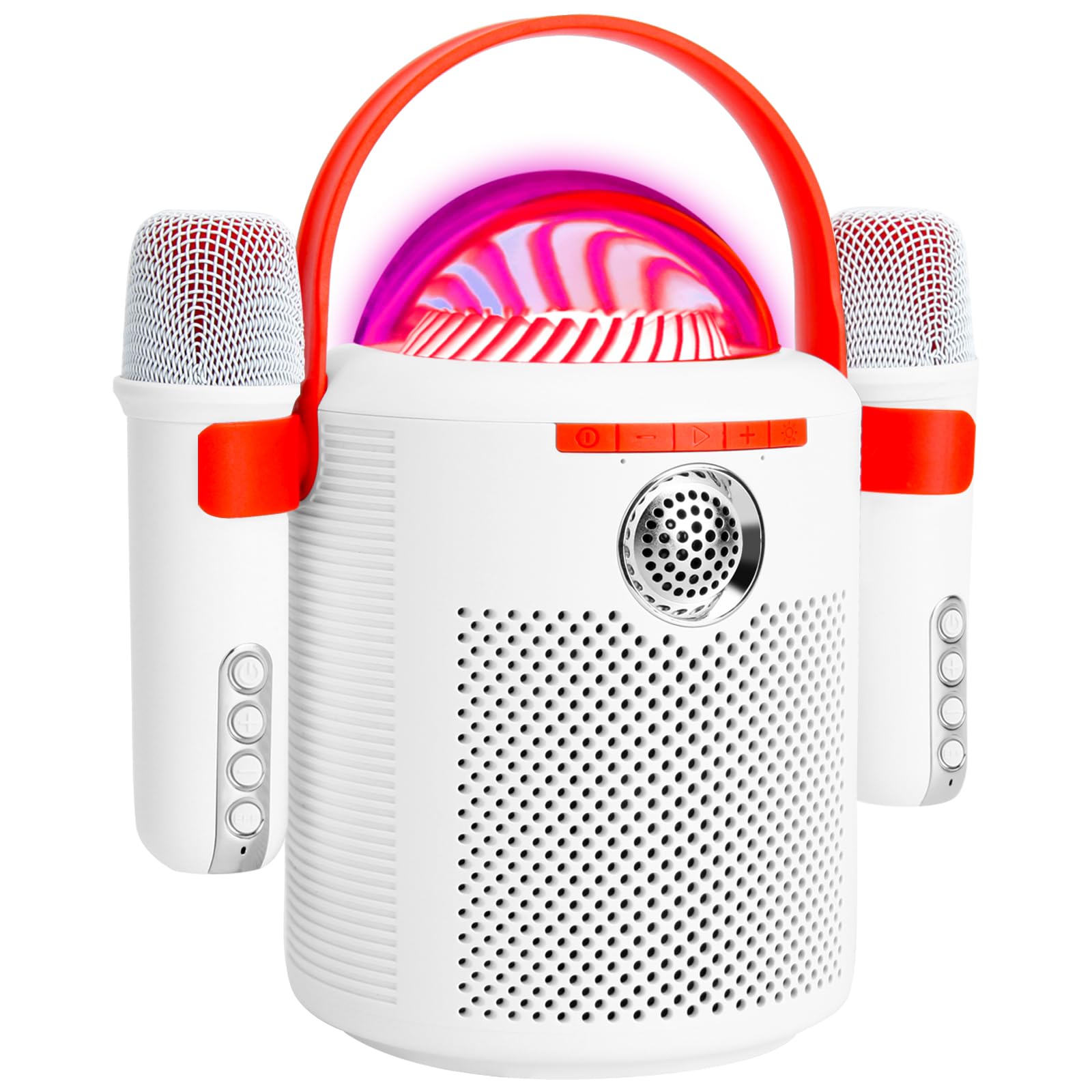 Photo 1 of Mini Karaoke Machine for Kids Adults,Portable Bluetooth Speaker Toy for Girls and Boys with 2 Wireless Microphones,Singing Machine with LED Disco Lights for Home Party,Birthday for Kid