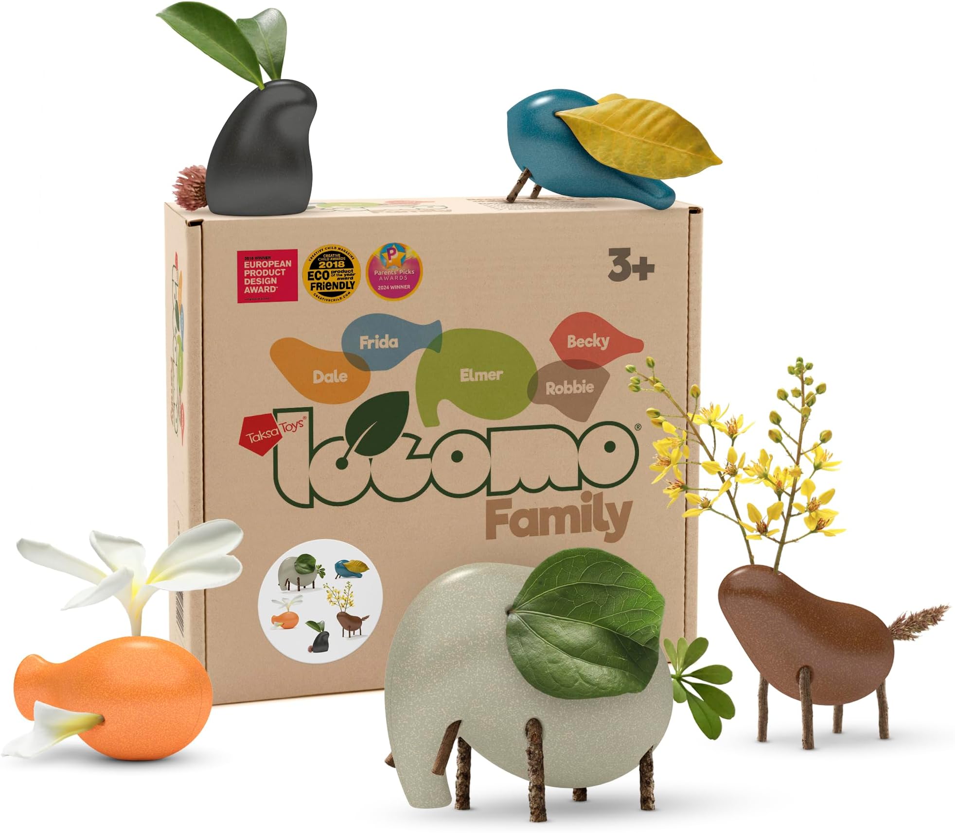 - Taksa Toys Locomo Family MC2, Open-Ended Nature Animal Figures, Set of 5