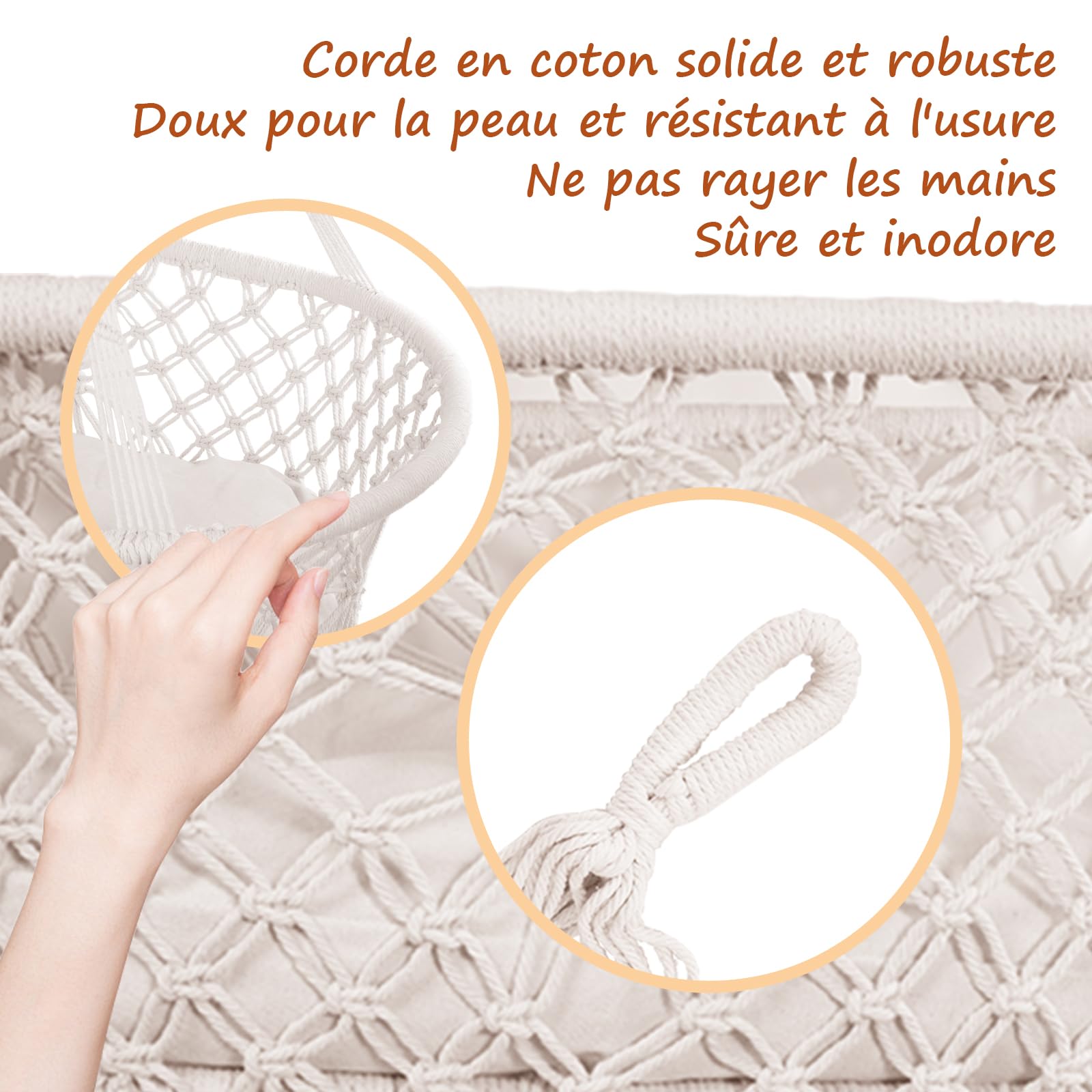Berceau Suspendu Bébé Hamac Bebe Suspendu Hamc Bebe Lit Suspendu Bebe Couffin Suspendu de Haute qualité Hamac pour bébé Fabriqué en Corde De Coton pour Nouveau-né