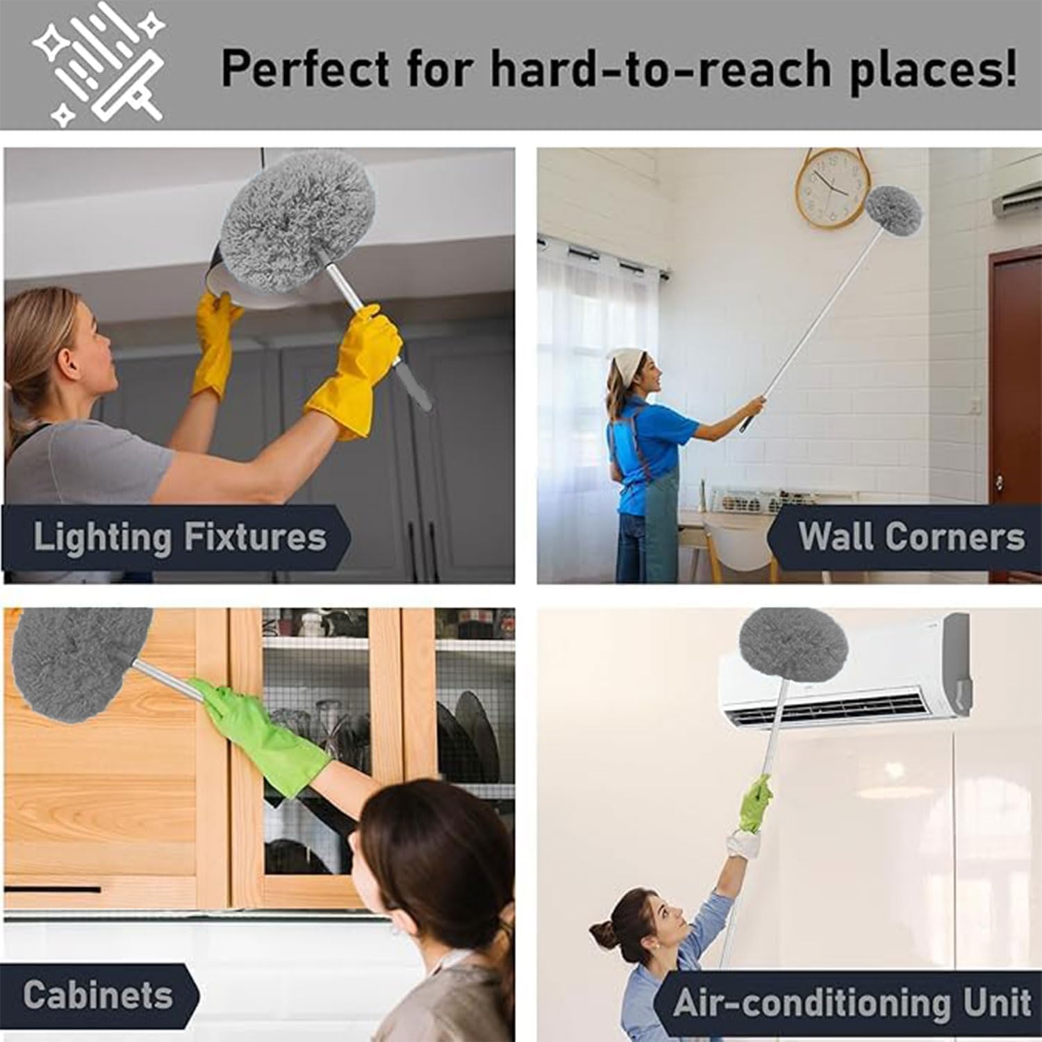 TAKASH Fan Blade Cleaner Mop for Ceiling Fans, Dust Cleaning Tool 2