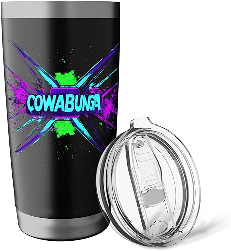 Miniatura 5 de Cowabunga Retro 80s 90s Nostalgia Slang Grunge Art - Vaso aislado de acero inoxidable