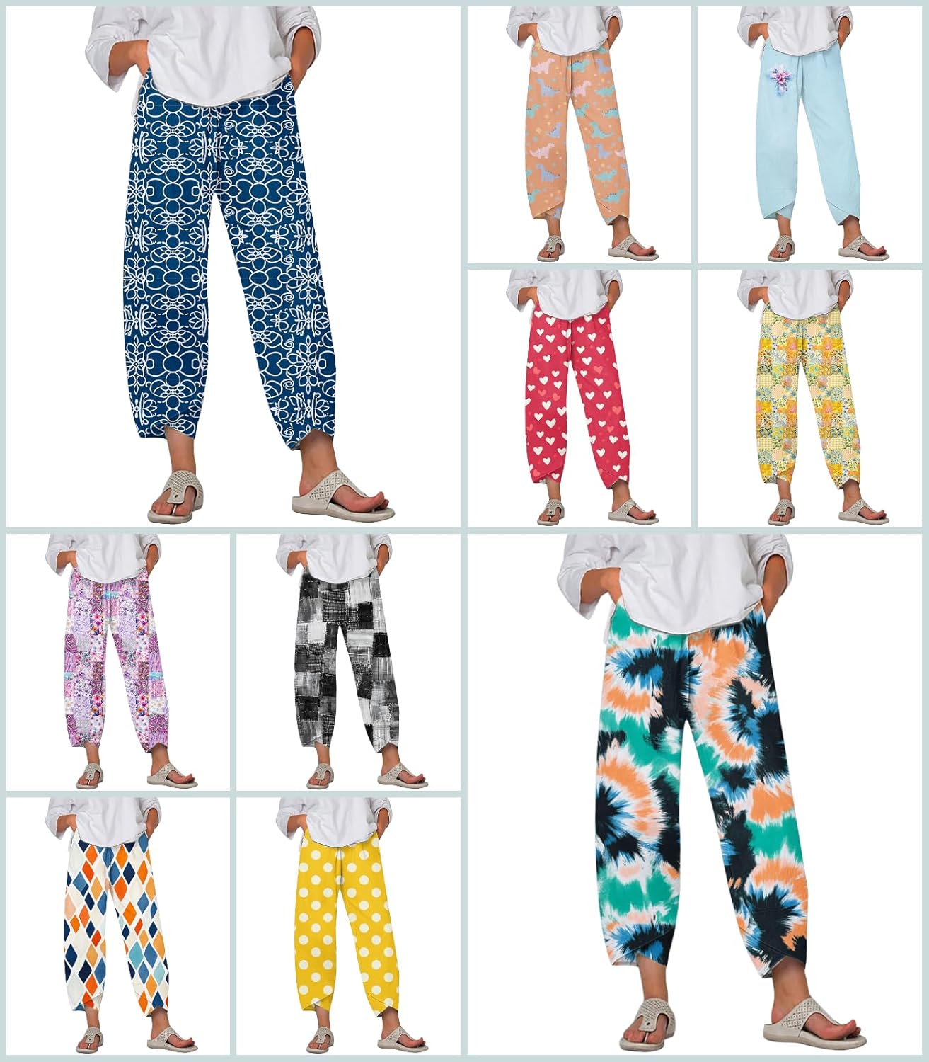 MARSVOVO Fashion Pants for Women Soft Wide Leg High Waisted Trousers Casual Summer Slacks with Pockets - Image 3