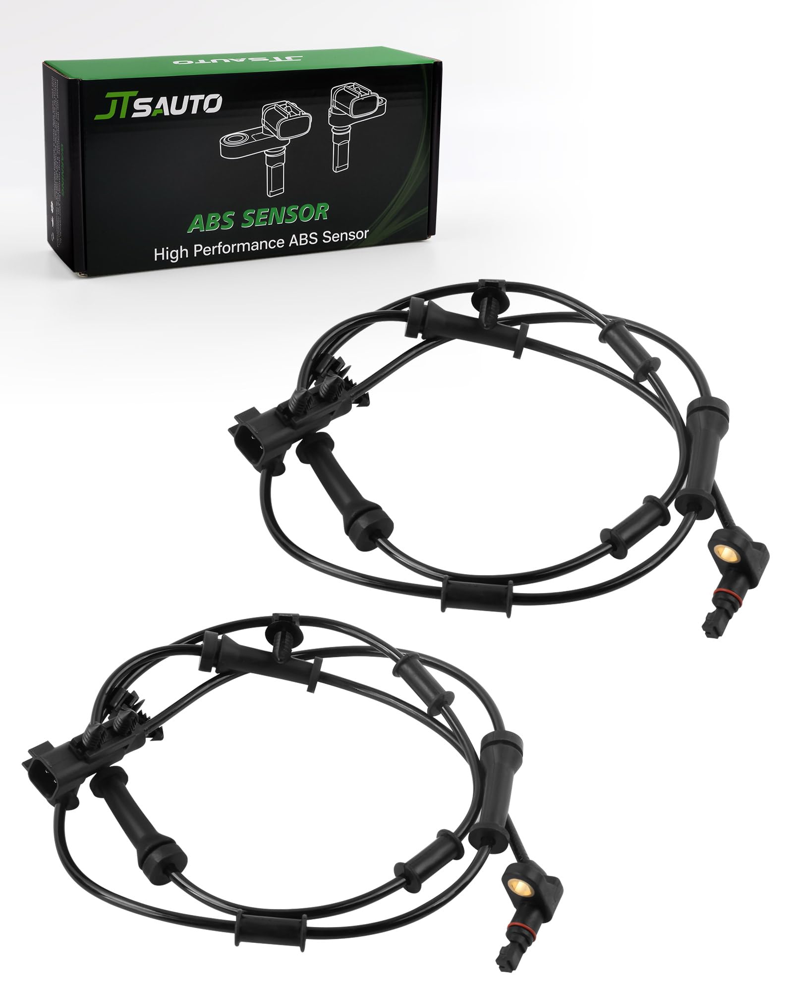 Photo 1 of 2-Piece Wrangler ABS Wheel Speed Sensor Set for Front Driver & Passenger Side, Compatible with 2007-2011 Wrangler 3.8L, 2012-2017 Wrangler 3.6L, 2018 Wrangler JK 3.6L, Replaces 52060156AD, 68003281AA