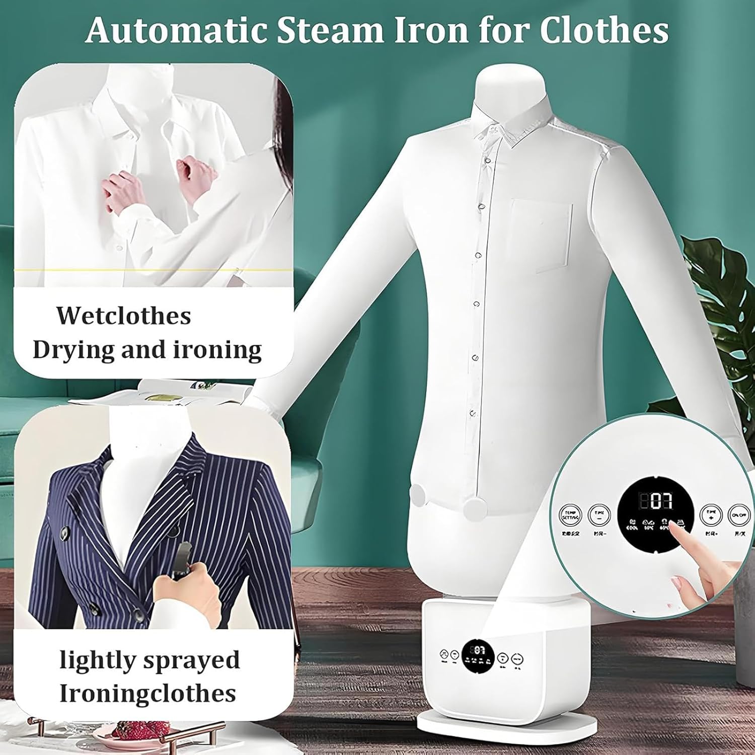 Automatic Folding Steam Iron, 1400W Ironing Machine with 109 Pores, 360° No Blind Spots for All Fabrics - Efficient Shirt & Shoe Dryer