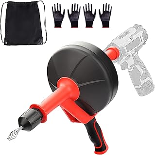 Drain Unblocker Wire Tools 8M Professional Kitchen Sink Unblocker Tool Flexible Plumbing Snake Plug Unblocker Gadget Drain Hair Remover Ideal Drain Auger Steel Spring for Bathroom Shower Pipe Cleaning