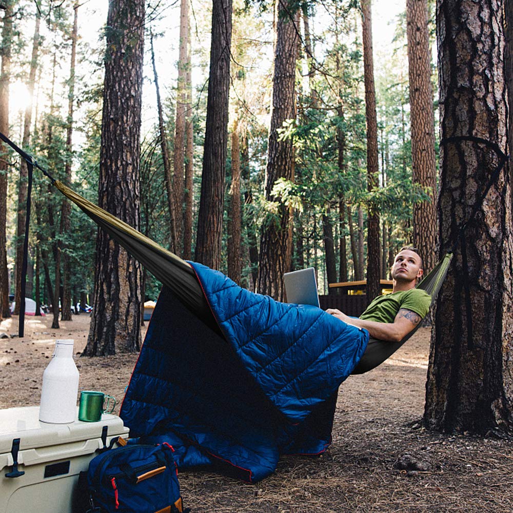 Amaca Doppia Da Campeggio - 275x140 Cm - Capacità 300 Kg - Leggera E Portatile - Con Moschettoni E Corde - Foto 4