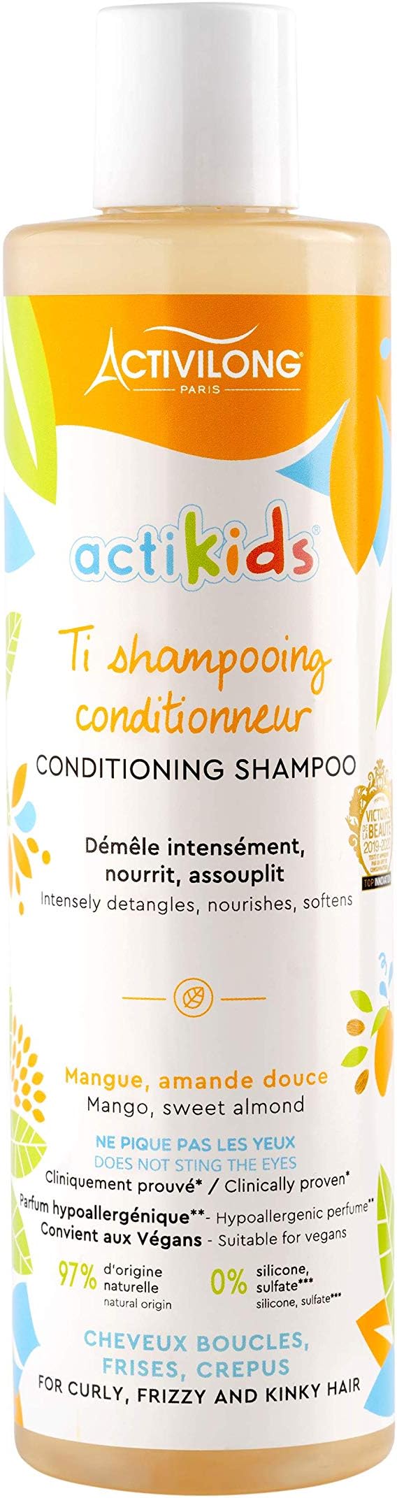Actikids Conditioning Shampoo – Gentle Cleansing and Nourishing Care for Kids' Delicate Hair – Enriched with Organic Sweet Almond Oil and Mango Butter – 300 ml.