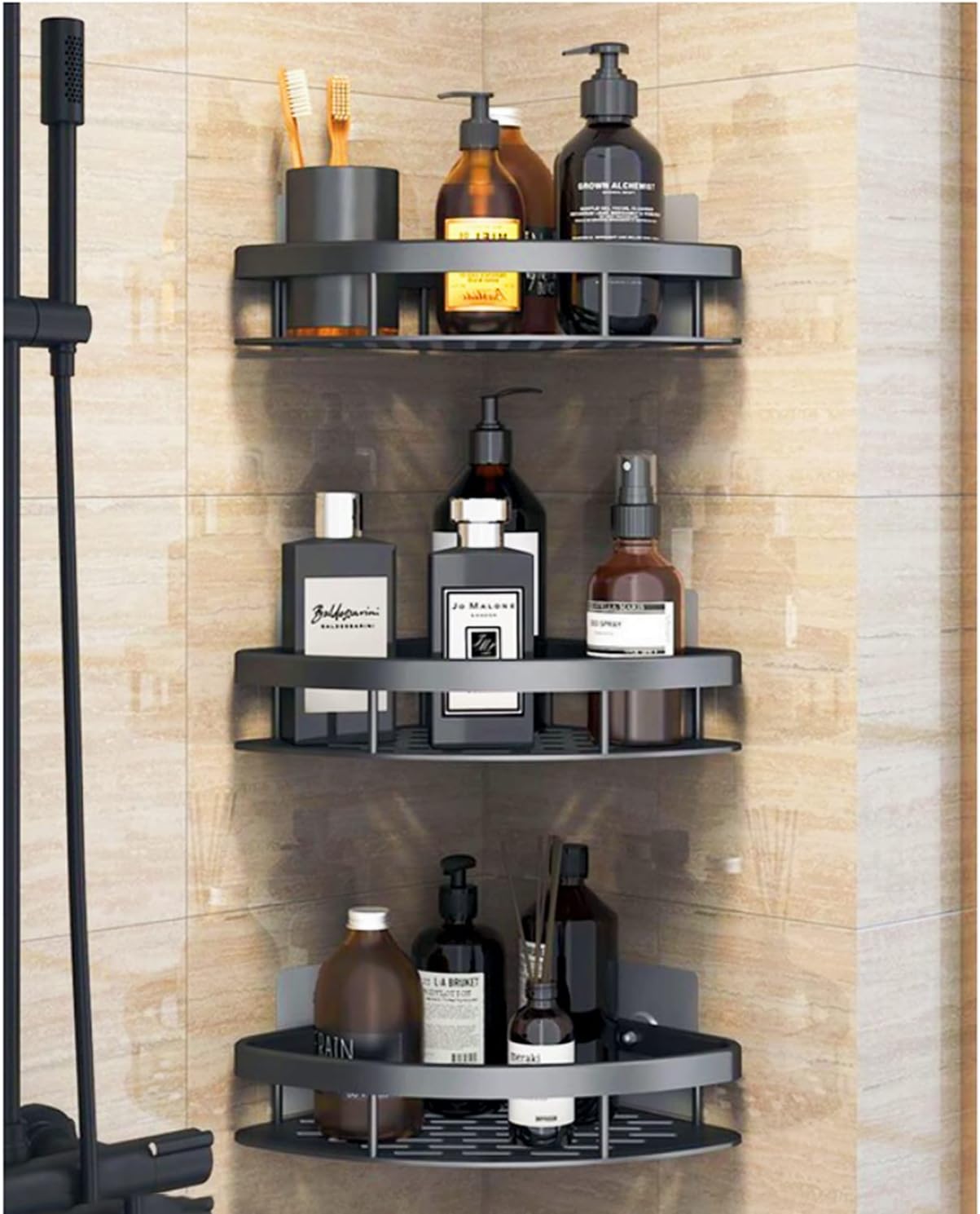 Amazon.com: Fuyuxinmaichang 3-Tier Corner Shower Caddy,Bathroom Corner Shelves,Shower Shampoo ...
