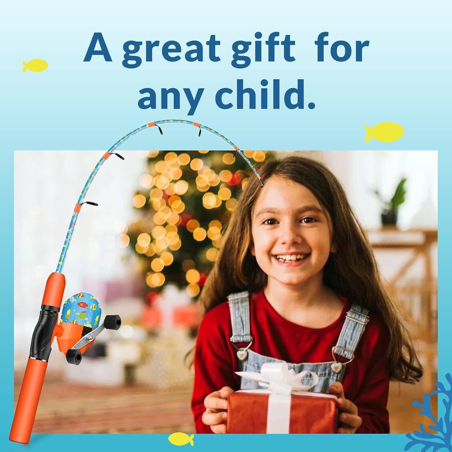 Kids Fishing Pole Set, Portable Telescopic Kids Fishing Poles for Boys and Girls Ages 4-8