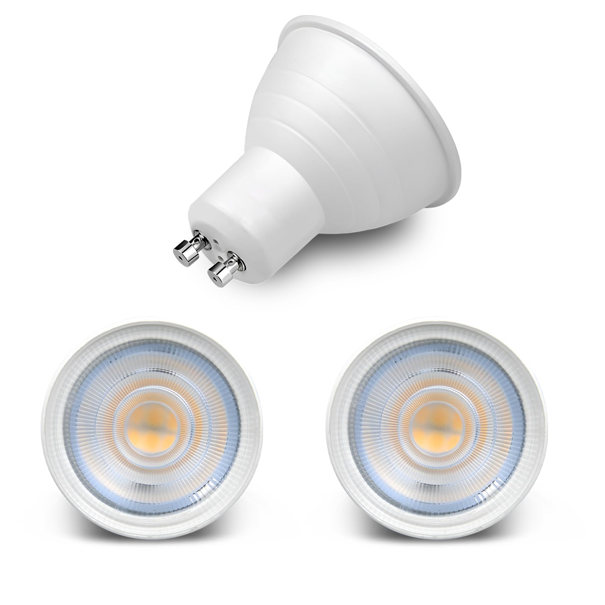 LEDSone GU10 LED Spotlight Bulb, 3000K Warm White, 50° Beam, 550lm, Non-Dimmable, Energy-Saving Light for Indoor Use: Kitchen, Living Room, Bedroom, Pack of 2