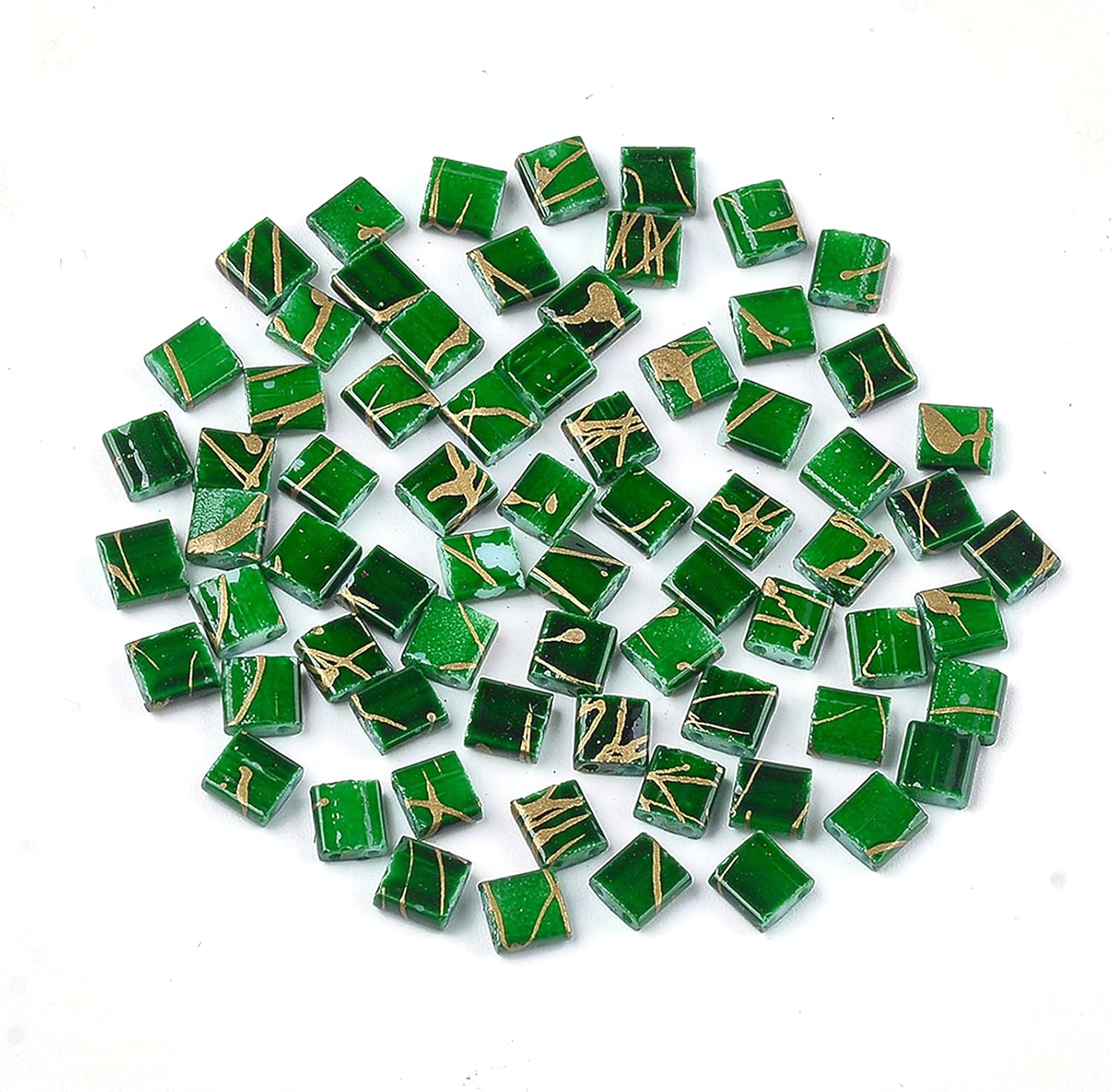 Craftdady 200Pcs 2-Hole Glass Seed Beads Flat Square Two Hole Carrier Beads Baking Paint Connector Beads for Multi-Strand Jewelry Bracelet Craft Making, Green, 5x4.4-5.5mm