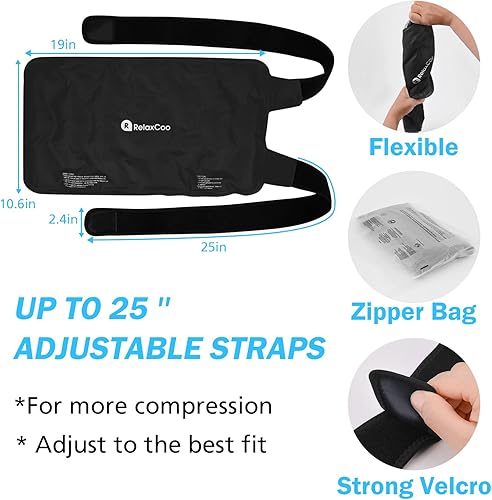 Miniatura 10 de RelaxCoo Bolsa de hielo para hombro con terapia de frío, envoltura de hielo de gel reutilizable para lesiones de hombro y alivio del dolor,
