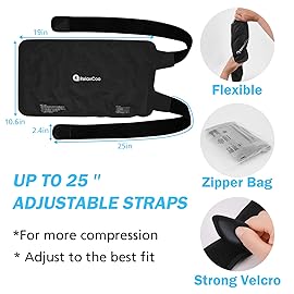 RelaxCoo XXL Knee Ice Pack Wrap Around Entire Knee After Surgery, Reusable Gel Ice Pack for Knee Injuries, Large Ice Pack for Pain Relief, Swelling, Knee Surgery, Sports Injuries, 1 Pack